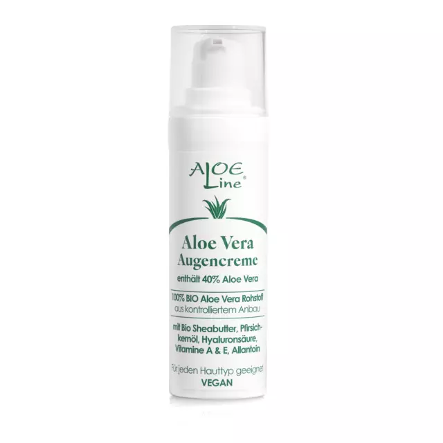 Aloe Vera Augencreme 30ml - 40% Bio Aloe Vera - Lindert Müdigkeitserscheinungen