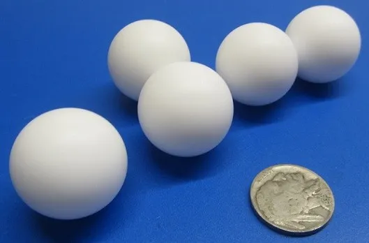 PTFE Teflon Balls - Sphere White 1.0" Dia, 5 Pcs
