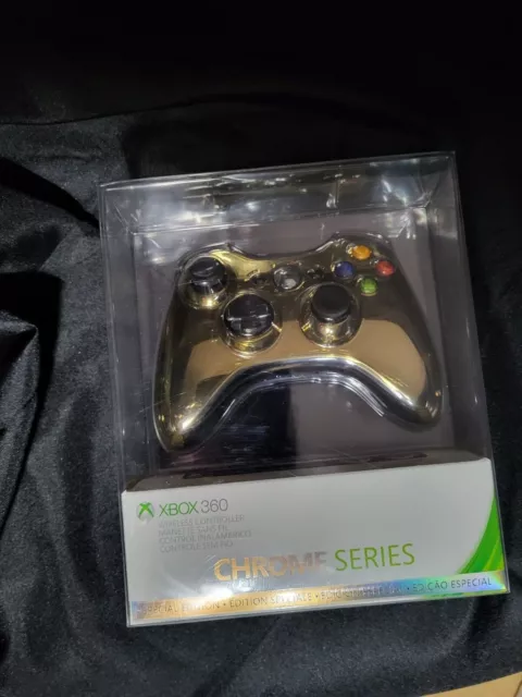 Microsoft Xbox 360 Gold Special Edition Chrome Series Controller, New in the box