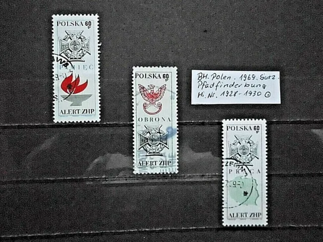 BM. Briefmarken Polen 1969 polnischer Pfadfinderbund Mi. Nr.1928-1930 gestempelt
