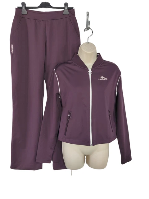 Purple lacoste tracksuit deals