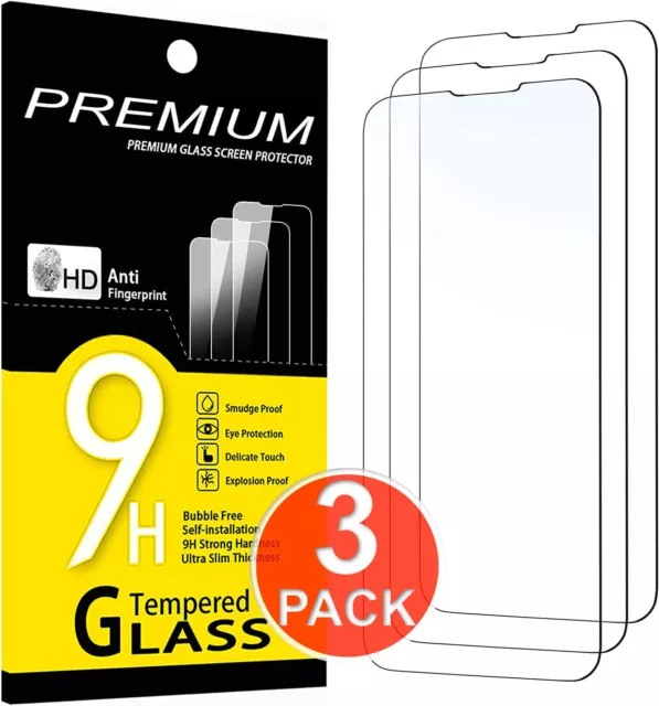 3X Tempered Glass Screen Protector For iPhone 15 14 13 12 11 Pro Max XS XR 8 7 6