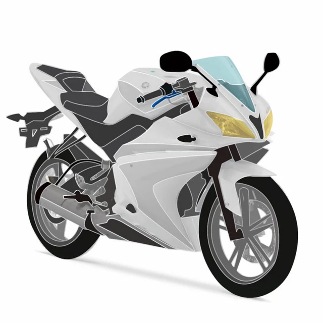 Lackiert Komplett Verkleidung 21 Stück-Set Für Yamaha YZF-R125 (RE11) 14-18 Schwaz/Schwarz