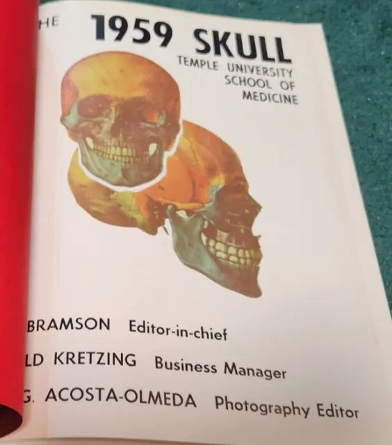 1959 SKULL Temple University School of Medicine Yearbook Clean No Signatures