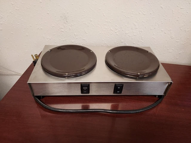 Two Station Electric Food/Coffee Warmer/burner Stainless Steel-Tailgate football