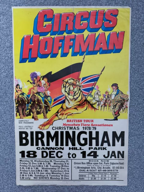 Vintage Circus Hoffman poster 1978/1979 - Birmingham