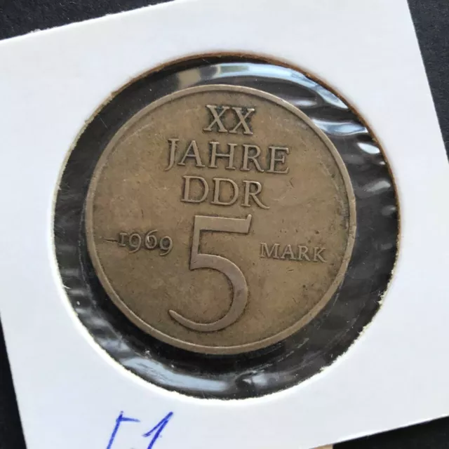 Commemorative coin GDR - 5 mark 1969 - XX 20 YEARS GDR