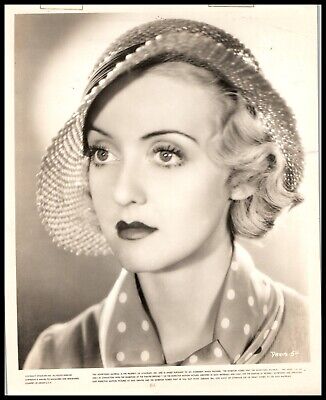 Hollywood Beauty BETTE DAVIS FASHION HAT 1930s PRE-CODE PORTRAIT ORIG Photo 654