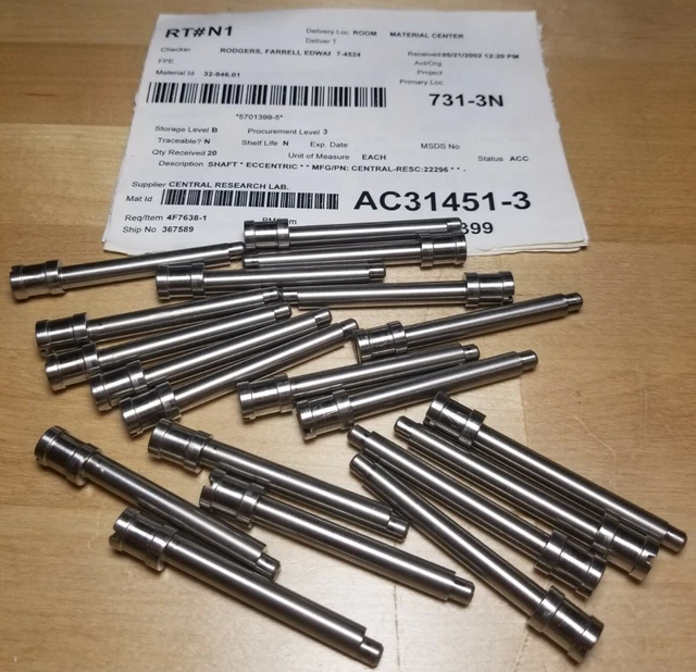 Lot of 20 CRL Eccentric Shafts CRL-22296 for CRL Model E-HD Telemanipulator
