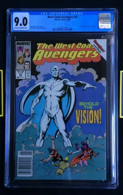 West Coast Avengers #45 Newsstand 1st White Vision! Key Issue CGC 9.0 3737271003