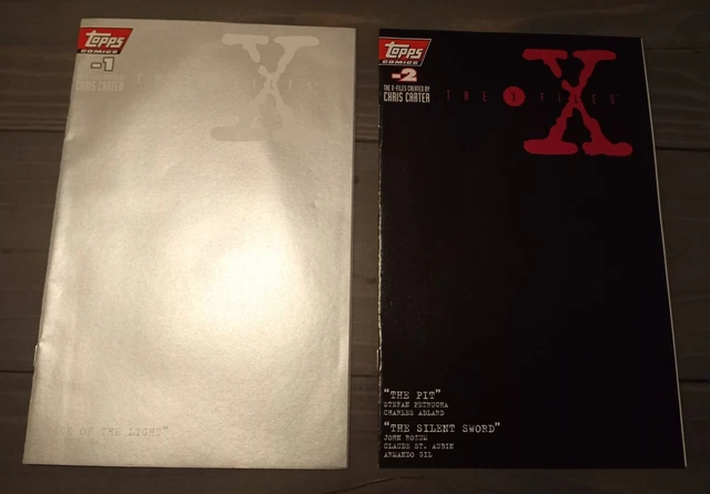 2 Topps Comics, The X-Files, Negative 1 & Negative 2 X Files David Duchovny