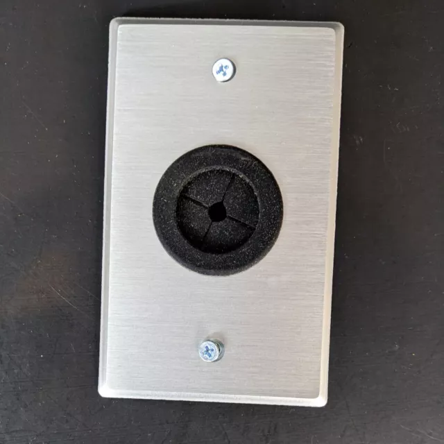 Metal Cable Wallplate 40488 with Rubber Grommet DSL Internet Phone Line