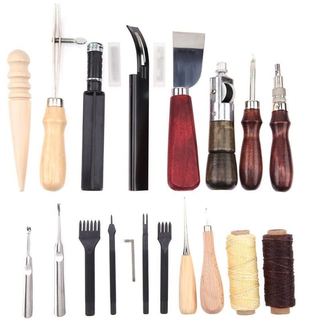 Kit de herramientas artesanales de trabajo de grabado punzón hágalo usted mismo hecho a mano 18 piezas/juego