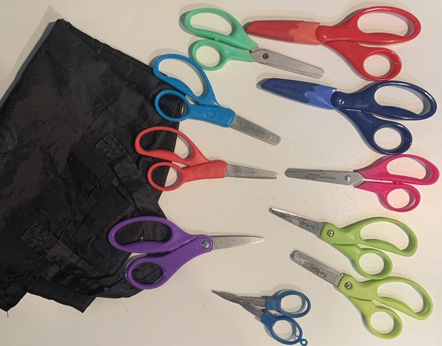 10 PAIRS OF Scissors in a carry bag Arts Crafts Ready (for children