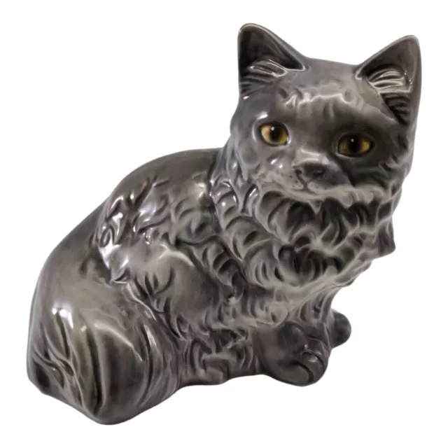 Goebel West Germany Porcelain Gray Cat Figurine Decor