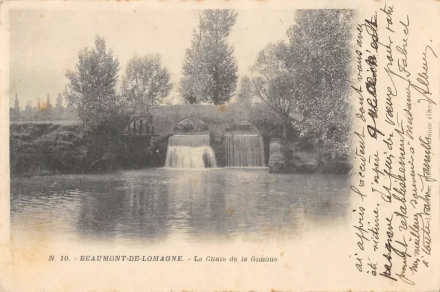 Cpa 82 Beaumont De Lomagne La Chute De La Gimone