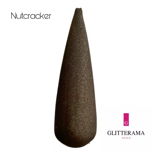 NUTCRACKER Glitterama Nails Coloured acrylic powder brown chocolate glitter vibe