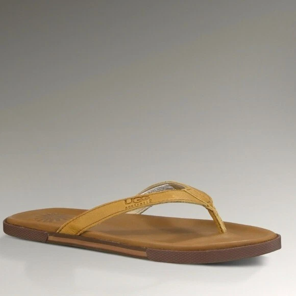 Ugg Australia Mens Leather Comfort Thong Flip flop shoes sandals sz 8