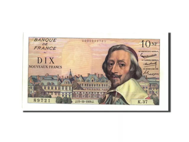 [#210010] Billet, France, 10 Nouveaux Francs, 10 NF 1959-1963 ''Richelieu'', 195