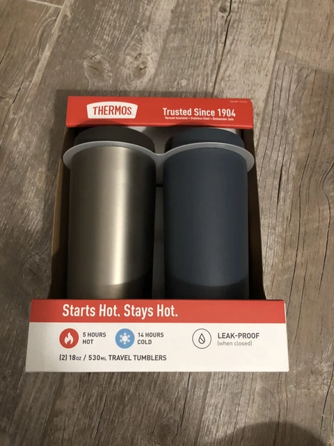 Thermos Stainless Steel 18oz Vacuum Insulated Travel Tumbler 2-pack Hot Cold