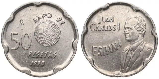 Spanien - Spain 50 Pesetas 1957-2000 Kupfer-Nickel-Legierung- verschiedene Jahre