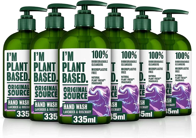 Original Source I'm Plant Lavanda y Romero Lavado a Mano, 100% Limpiadores, 6