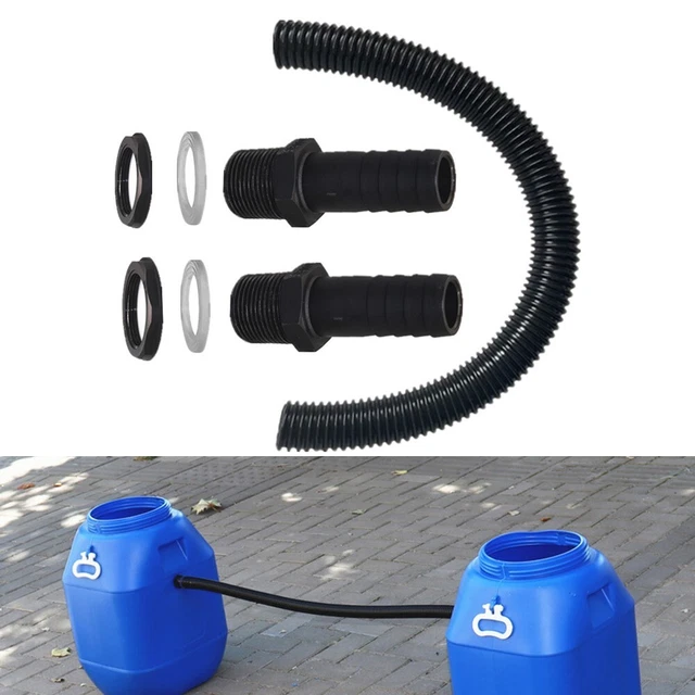 Kit De Raccordement Pour Récupérateur D'Eau De Pluie - Tuyau 50cm, Raccords 40mm - Anti-Fuite