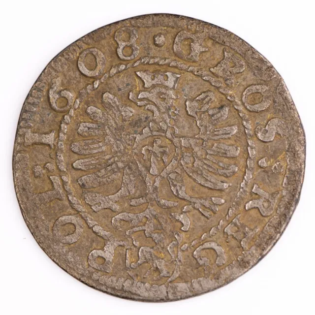 1608 Poland 1 Grochen King Sigismund The III Nicely Circulated Silver