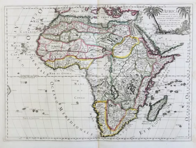 1851 map. Ancient AFRICA ANTIQUA Lea & Blanchard: Phil. 7x9.5 VG-FINE