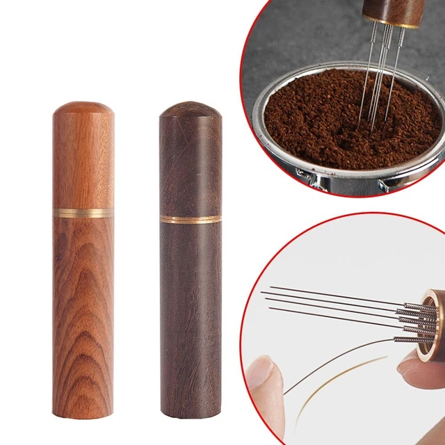 1pc 5 Colors Solid Wood Handle Needle Coffee Tamper Coffee Tamper Distributor Le - Foto 12