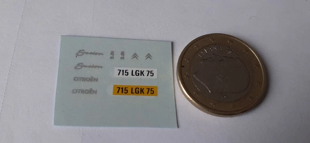 Décalcomanies (decals) Pour Coffre/capot Citroën BX, ZX, Evasion à L'échelle 1/43 - Occasion