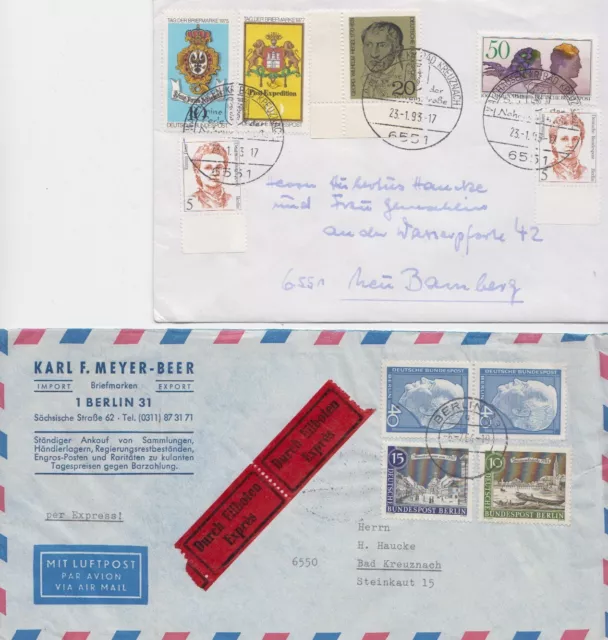 Lot von 24 Belegen Berlin :  Konvolut aus Nachlass, Sammlung, Briefmarken