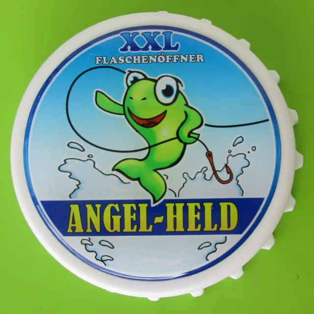 KAPSELHEBER / FLASCHENÖFFNER - Motiv: ANGEL-HELD / für Angler - mit Magneten