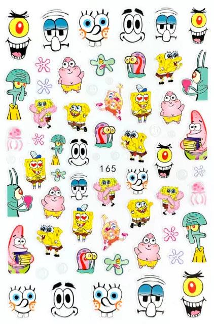 Nail Art Nagel Sticker selbstklebend Tattoo Spongebob Schwammkopf 165-3005