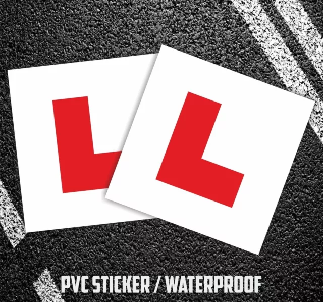 2 X LEARNER L Plate Stickers Legal Learner Driver magnetic new