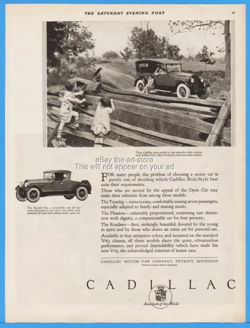 1924 Cadillac Standard Of The World Roadster Open Car Body Style Print Ad