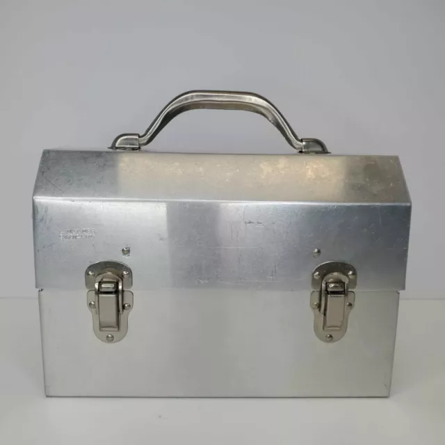 L May Mfg Sudbury Ontario Vintage Mid Century Aluminum Miners Lunchbox Pail EUC 2