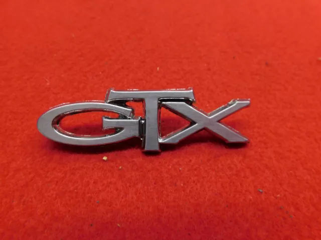 NOS 67-74 Mopar Plymouth GTX Quarter Emblem Badge Script #3680160