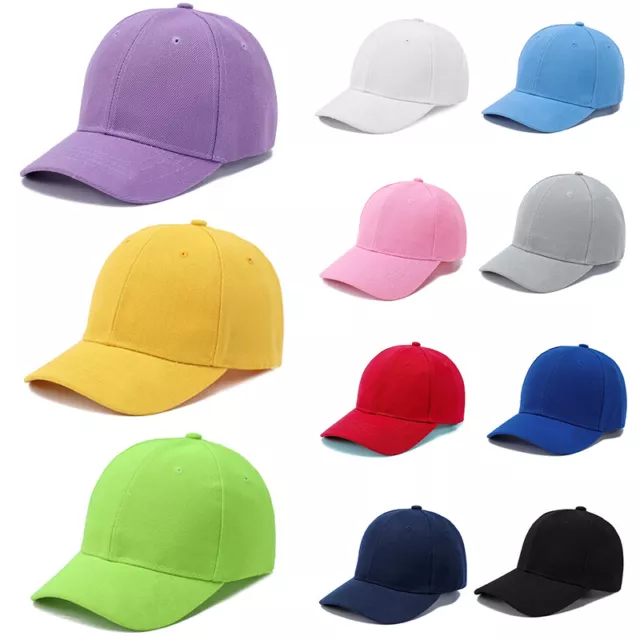 Gorra Béisbol Algodón Bola Niños Sombrero Ajustable Llano Sólido La <