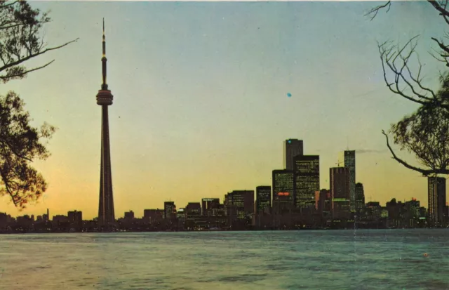 Postcard CN Tower at sunset, Toronto, Ontario, Canada