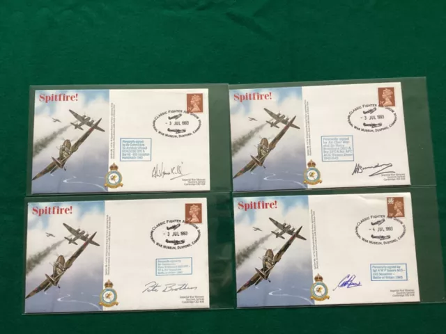 Battle of Britain. Peter M Brothers Ace pilot and 3 other signed stamp covers