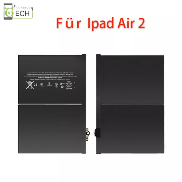 Ersatz Akku für iPad Air 2 6G A1547 / A1566 / A1567 7340mA Accu Batterie Batt...