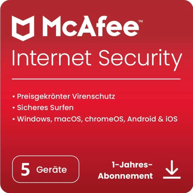 McAfee AntiVirus / Internet Security 2024 | 5 Geräte 1 Jahr ☀️☀