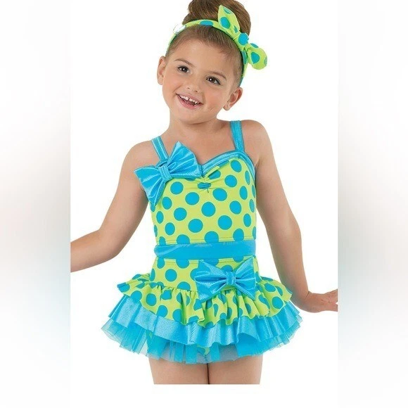 Weissman Showtime “Surf Crazy “ Dance Ballet Recital Costume Size IC Blue/Neon