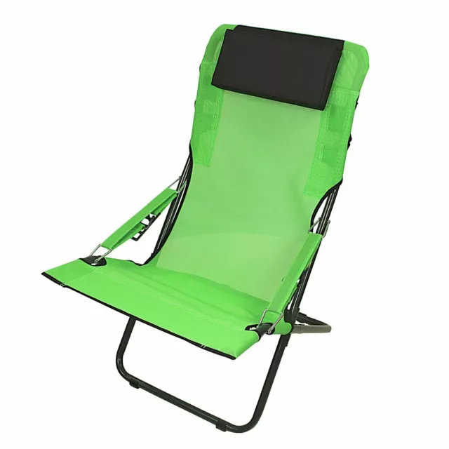 Silla de camping RCG Silla plegable verde Silla de playa Respaldo regulable