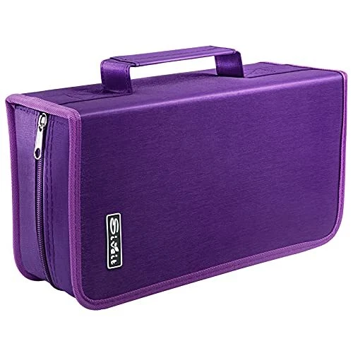 128 Capacity CD/DVD Case Wallet, Binder, Storage, Holder, Booklet for Purple