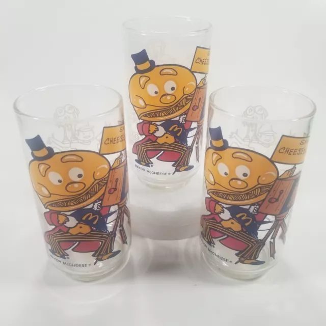 Glasses Mayor McCheese McDonald's Action Series 16oz. Collectible 1977 Set of 3