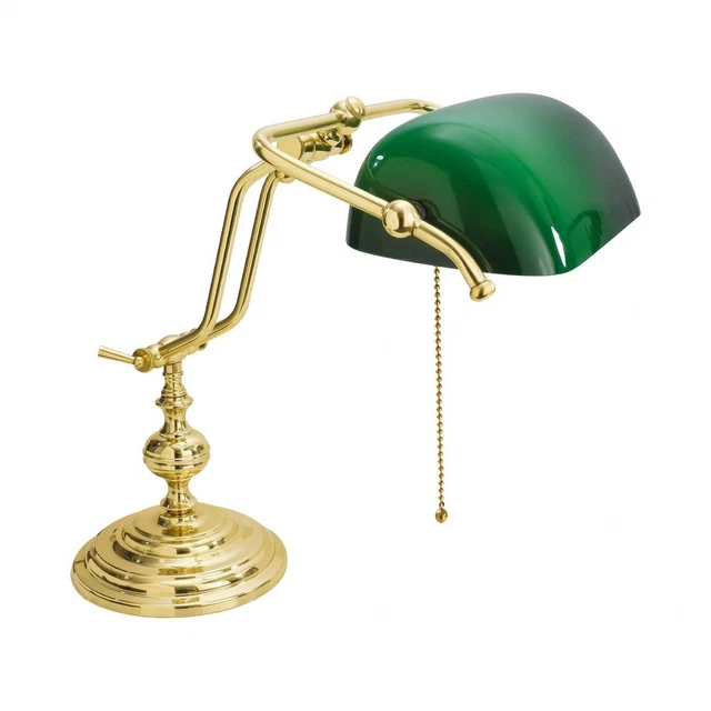 Lampe De Bureau Old England Style Américain - Laiton Bruni, LED, Made In Italy