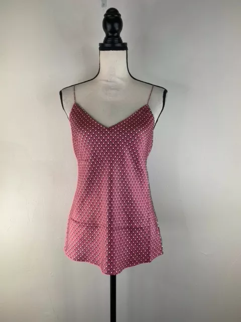 Theory Women's Easy Slip Rose Pink Multi Color Block Grid Tank