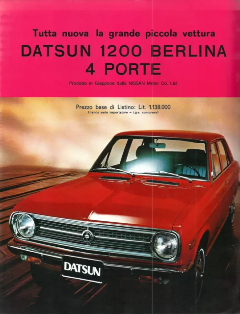 Brochure Depliant Datsun 1200 Berlina 4 pagine ITALIANO
